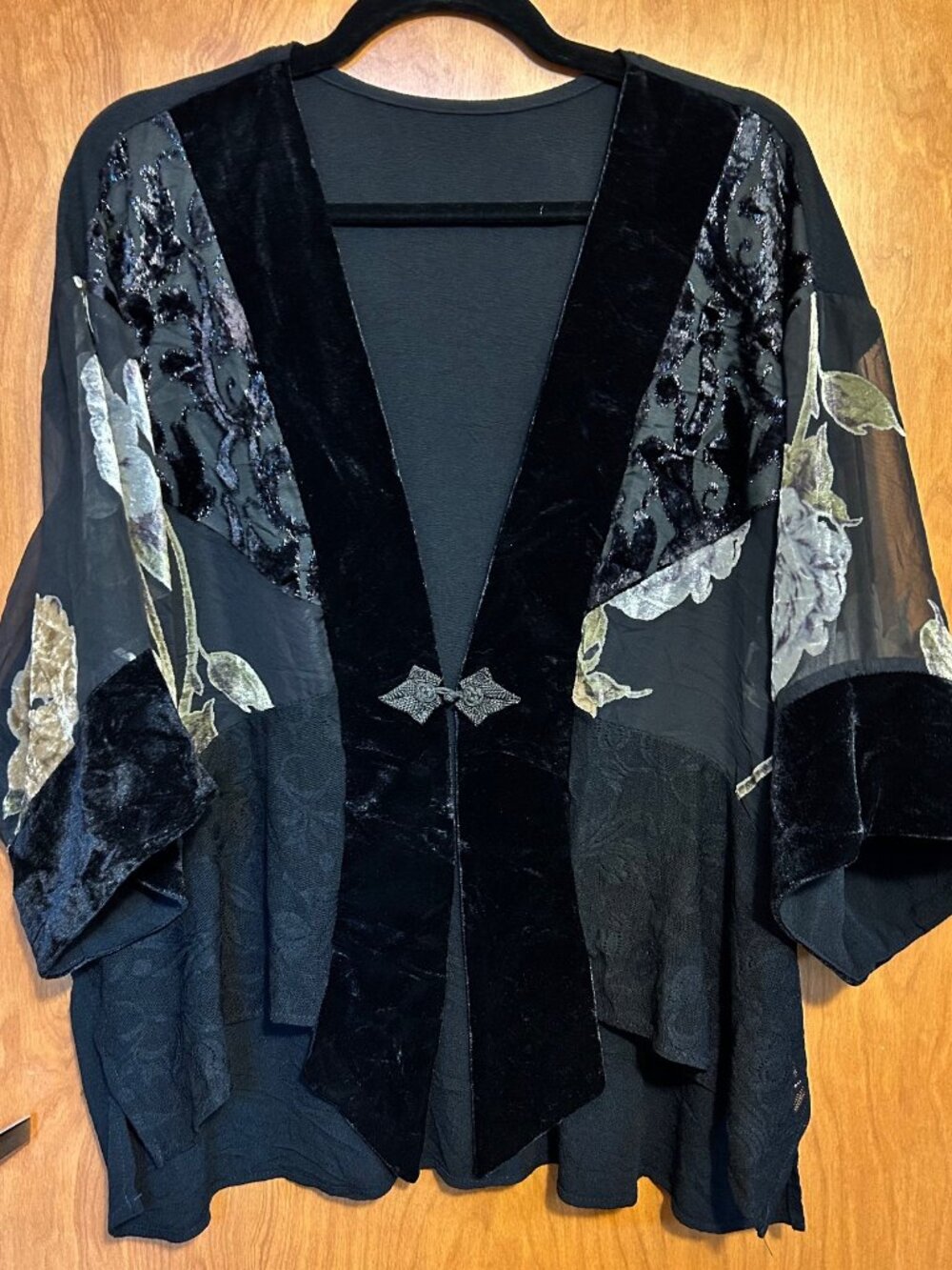 Vintage‎ Spencer Alexis Patchwork Velvet Burnout Mid Length Jacket - Size 12